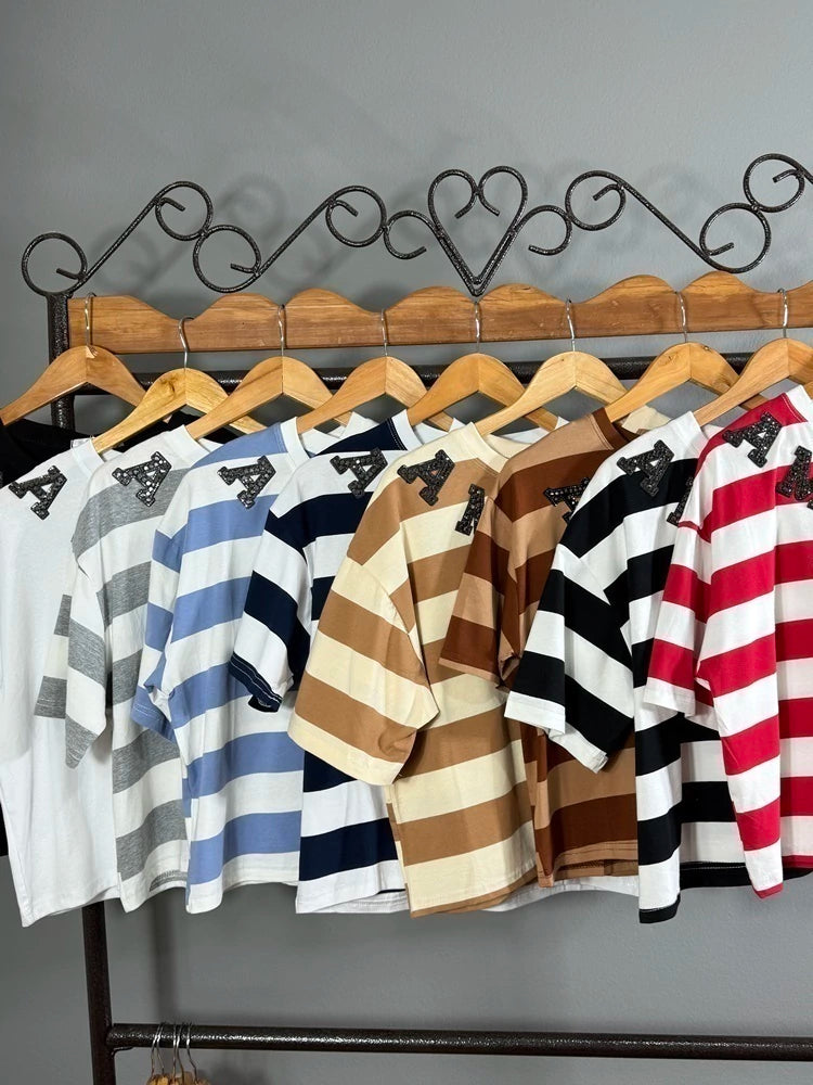 BLUSA LISTRADA PEDRARIA