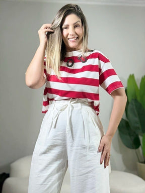 BLUSA LISTRADA PEDRARIA